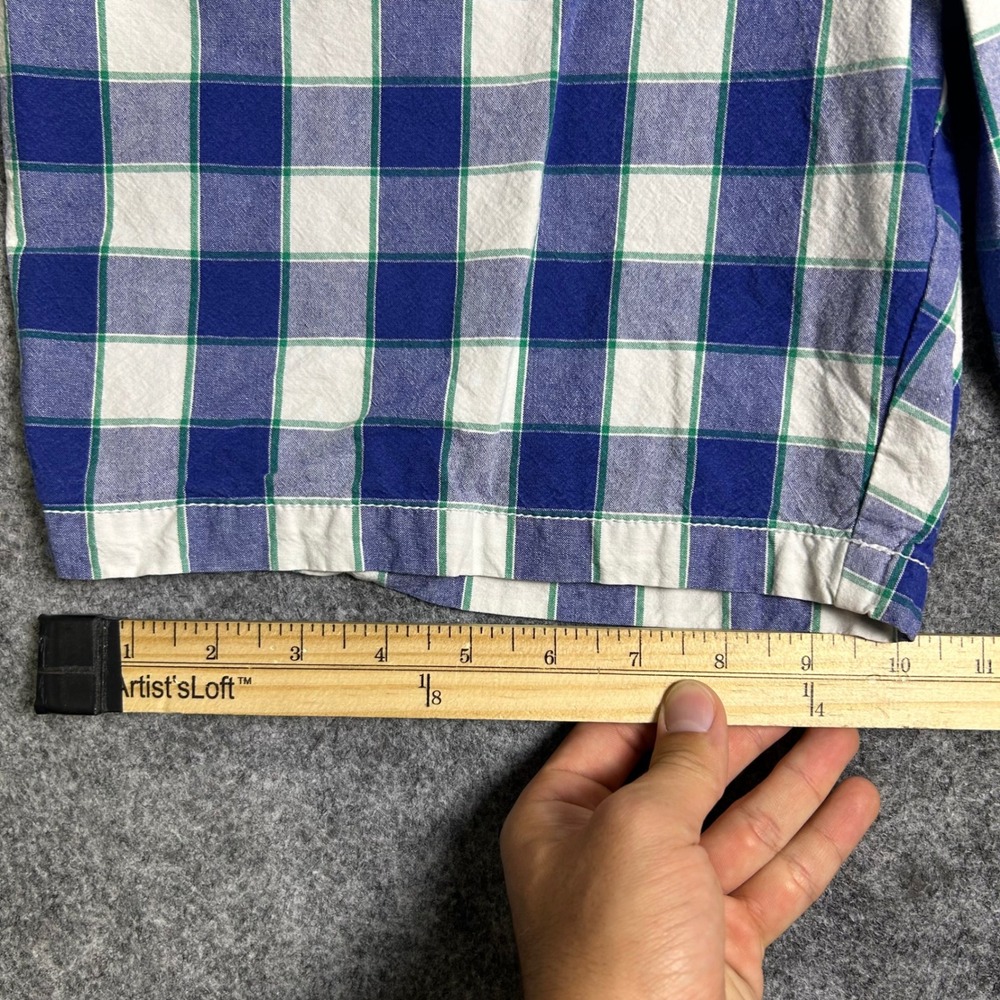 Old Navy Blue White Plaid Chino Shorts Mens Size 34 Preppy Summer Casual Retro - Picture 4 of 7